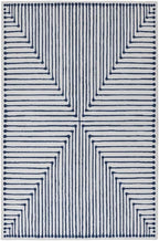 GLN Rugs Contemporary Collection - Machine Washable Area Rug, Contemporary Washable, Non Slip, Low Pile Chenille Rug, Living Room, Bedroom, Kitchen Rug (4' x 6' Blue Ivory)