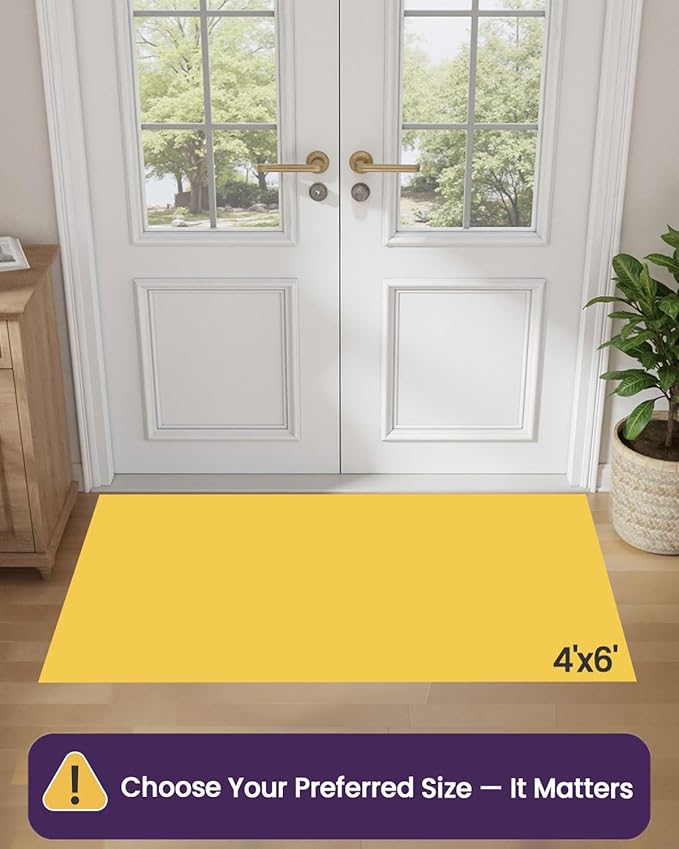 DEXI Front Entryway Door Mat Non Slip 48x72, Large Double Entry Way Mats Inside Entrance Low Profile, Welcome Doormat Dirt Trapper for Garage House Floor Home Porter Hall Backdoor Area, Light Taupe