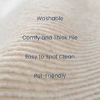 Revival Rugs Stripe 7'10"x10' Washable Area Rug for Living Room Bedroom - 100% Recycled Oeko-TEX Certified, Medium Pile, Beige, Cream