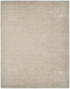 Hand Knotted Loom Wool ECO-Friendly Area Rugs - 5'7''x7'10'', Rectangle, Beige Color, Solid Plain Design, High Pile Thick Handmade Anti Skid Rugs for Living Room (L00111)