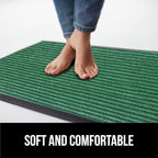 GORILLA GRIP Waterproof Traffic Guard Door Mat, 60x36, Heavy Duty Entryway Mats, Strong Rubber Back Commercial Utility Rugs for Office Hallway, Garage Floor and Home, Low Profile Carpet Runner, Green