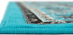 Unique Loom Sialk Hill Collection Area Rug - Washington (2' 7" x 10' Runner Turquoise/Black)