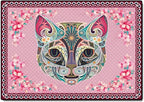 Cartoon Animal Pattern Area Rug Cute Cat Luxury Floral Decor for Carpet Farmhouse Bedroom Living Room Rugs Bathroom Kitchen Runner Mat Indoor Outdoor Non Slip Doormat 2' X 6'