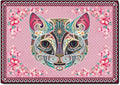 Cartoon Animal Pattern Area Rug Cute Cat Luxury Floral Decor for Carpet Farmhouse Bedroom Living Room Rugs Bathroom Kitchen Runner Mat Indoor Outdoor Non Slip Doormat 3' X 8'