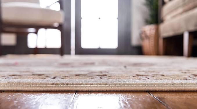 Unique Loom Taftan Collection Border Geometric Tribal Inspired Design Area Rug (3' 0 x 16' 5 Runner, Ivory/ Tan)