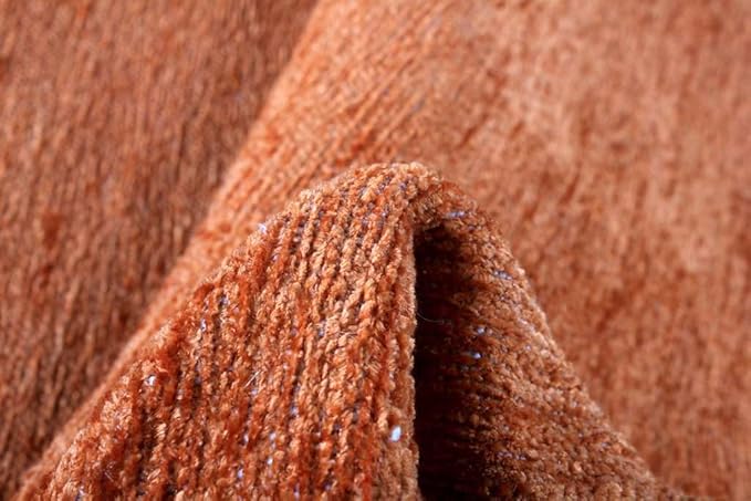 Alfa Rich 5x8 Burnt Orange Washable Area Rugs for Living Room Bedroom Kitchen Cotton Solid Decor Rug