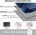 Stars and Clouds Bath Rugs for Bathroom Durable Flannel Bath Rug Clearance Mats for Forlaundry Room and Kitchen Decor Carpt Washable 20 X 32 Inch Mat