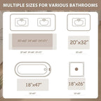 Uphome Bathroom Rugs Runner, Distressed Farmhouse Boho Light Khaki Bath Mat, Non Slip Washable Long Bath Rugs, Vintage Traditonal Soft Velvet Bathroom Runner for Bathtub Sink Shower, 18x47 inch
