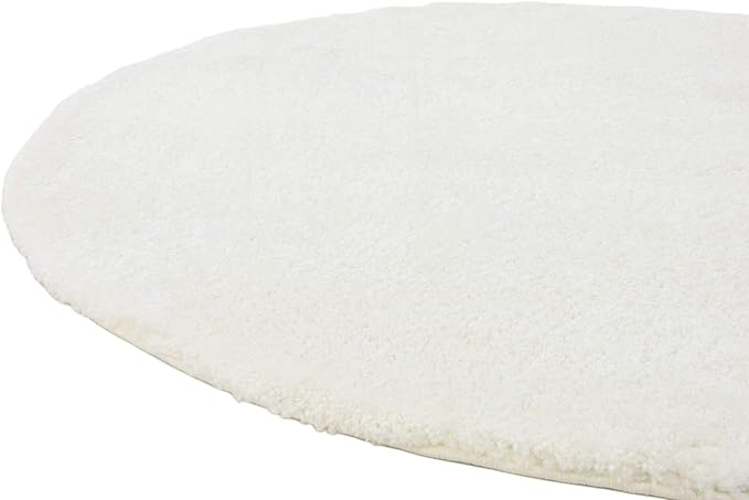 Unique Loom Solo Collection Area Rug - Calabasas (6' 1" Round, Snow White)