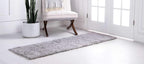 Unique Loom Davos Shag Collection Area Rug - Solid (2' 2" x 6' 9" Runner, Sterling)