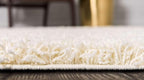 Unique Loom Solid Shag Collection Area Rug (2' 6" x 16' 5" Runner, Pure Ivory)