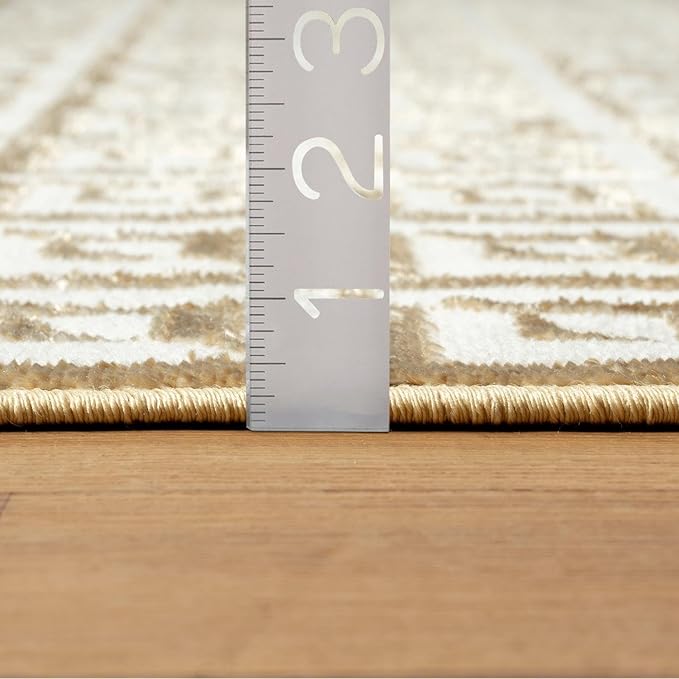 LUXE WEAVERS Geometric Greek Pattern Area Rug, Gold, 4'X5'