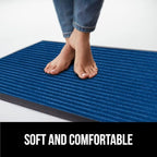 GORILLA GRIP Waterproof Traffic Guard Door Mat, 60x36, Heavy Duty Entryway Mats, Strong Rubber Back Commercial Utility Rugs for Office Hallway, Garage Floor and Home, Low Profile Carpet Runner, Blue