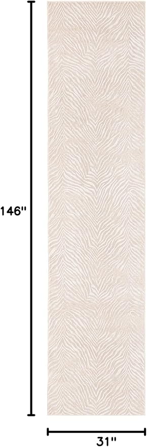 Unique Loom Finsbury Collection Area Rug - Meghan (2' 7" x 12' 2" Runner, Ivory Beige)