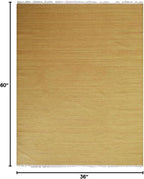 Rugsotic Carpets Hand Woven Flat Weave Kilim Wool 3'x5' Area Rug Solid Gold D00111