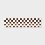 EVERGRACE Checkered Plaid Area Rug 2x8, Soft Fuzzy Faux Wool Rugs Washable Anti Slip Rugs Long Runner Rug Carpet for Entryway Bedroom Living Room Hallway Kitchen Dining Room and Laundry, Dark Brown