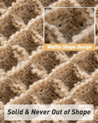 Upgraded Waffle Runner Rug, Super Absorbent Non Slip Bath Mats for Bathroom Floor, Machine Washable Bathroom Runner Rug with Tassels, Ideal for Hallway Bedroom Laundry Room, Brown, 2'x 6'(24" x 72")