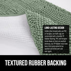 GORILLA GRIP Plush Absorbent Shaggy Chenille Bath Rug Mat for Oval Toilet Base with Rubber Backing, Machine Washable Rugs, Soft Microfiber Contour Mats for Toilets, Bathroom Decor, Sage