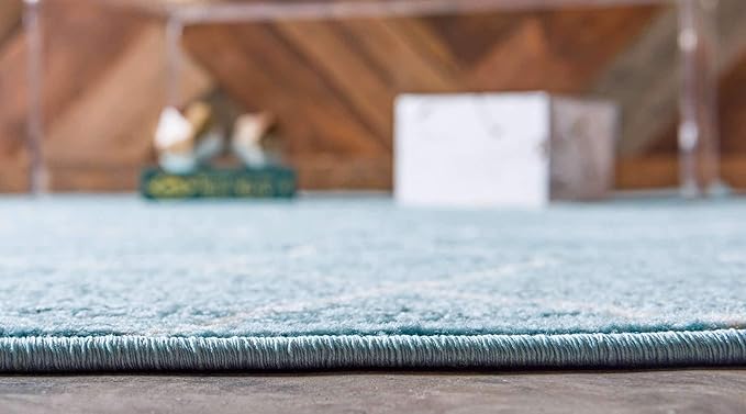 Unique Loom Trellis Frieze Collection Area Rug - Geometric (10' x 14' 1", Light Blue/ Ivory)