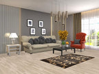 Rug Source Modern Collection Size 3x5 Abstract Area Rug, Hand-Knotted/Hand-Woven Black Floral/Nature Print Rug, Oriental Jute Carpet for Foyer, Entryway, Hallway
