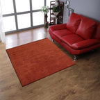 Hand Knotted Loom Wool ECO-Friendly Area Rugs - 8'x8', Square, Light Red Color, Solid Plain Design, High Pile Handmade Anti Skid Area Rugs for Living Room, Bed Room (L00111)