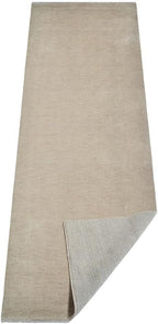 Rugsotic Carpets Hand Knotted Loom Wool ECO-Friendly Area Rugs - 2'6"x8', Runner, Beige Color, Solid Plain Design, High Pile Thick Handmade Anti Skid Area Rugs for Living Room, Bed Room (L00111)
