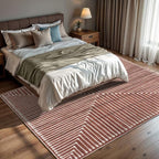 GLN Rugs Contemporary Collection - Machine Washable Area Rug, Contemporary Washable, Non Slip, Low Pile Chenille Rug, Living Room, Bedroom, Kitchen Rug (5' x 7' Beige Orange)