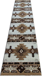 YHSF South West Native American Area Rug C318 - Easy Clean, Thick, Soft, Durable Native Tribal American Indian Inspired Rug for Bedroom/Living Room and More -Ivory, 2 Feet 4 Inches x 10 Feet 11 Inches