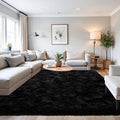 Beglad Fluffy Area Rugs 3 x 5 Feet, Modern Minimalist Style Shag Rugs, Non-Slip Indoor Carpet Soft Rugs for Bedroom, Living Room, Black