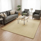 Modern Herringbone Chevron Collection Handcrafted Wool Area Rug - Durable, Zigzag Pattern, for High Traffic, Contemporary Design for Living Room, Bedroom, Dining Room Decor (Butter Yellow, 8' x 8')