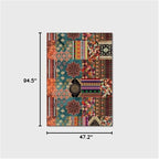Vintage Boho Area Rugs Multicolor Ethnic Style Geometric Splicing Carpets Bedroom Living Room Kitchen Floor Mats Indoor Outdoor Non-Shedding Runner Rug Home Décor Carpet 4' X 8'