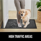 GORILLA GRIP 100% Waterproof All-Season WeatherMax Doormat, US Designed Natural Rubber, Stain and Fade Resistant, Low Profile Indoor Outdoor Door Mats, Easy Clean Patio Mat, 17x29, Graphite Skiing