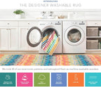 Dash & Albert Seneca Stone Machine Washable Rug, 3 X 5 Feet, Multi Graphic Pattern