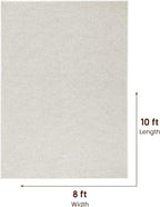 LBRO2M Easy Jute Solid Area Rug 8X10 Washable Rugs for Living Room Bedroom Natural Jute Indoor Outdoor Carpet Durable, Solid Non Shedding Eco Friendly (8X10 Light Ivory)
