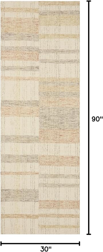Loloi Chris Loves Julia Chris Collection CHR-04 Natural/Multi 2'-6" x 7'-6", .50" Pile Height, Runner Rug