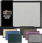 GORILLA GRIP 100% Waterproof All-Season WeatherMax Doormat US Designed Natural Rubber, Stain and Fade Resistant, Low Profile Indoor Outdoor Door Mats, Easy Clean Patio Mat, 17x29, Light Gray