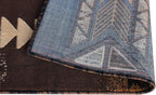 YHSF South West Native American Area Rug C318 - Easy Clean, Thick, Soft, Durable Native Tribal American Indian Inspired Rug for Bedroom/Living Room and More - Chocolate Brown, 8 Feet x 10 Feet
