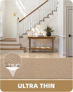 Color&Geometry Door Mat 3'x10' Runner Rug with Rubber Backing, Non Slip Washable Hallway Runner Kitchen Runner Rug, Carpet Runners for Hallway Living Room Bedroom, Beige (Rolled-up NO Creases)