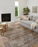Loloi Amber Lewis Billie Collection BIL-04 Aqua/Rust 5'-0" x 7'-6", 0.19" Thick Area Rug