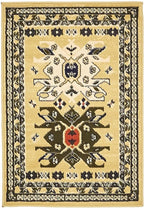 Unique Loom Taftan Collection Border Geometric Tribal Inspired Design Area Rug (2' 2 x 3' 0 Rectangular, Gold/ Gray)