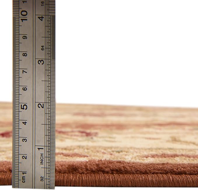 Unique Loom Versailles Collection Traditional Classic Floral Motif Area Rug (10' 6 x 16' 5 Rectangular, Terracotta/ Ivory)