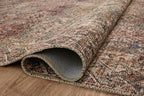 Loloi Amber Lewis Billie Collection, Aqua & Rust 7'-6" x 9'-6" Area Rug – Antique & Distressed Accent Rugs for Living Room, Bedroom, Entryway & Hallway, No Shed High Traffic Area Home Decor Rug