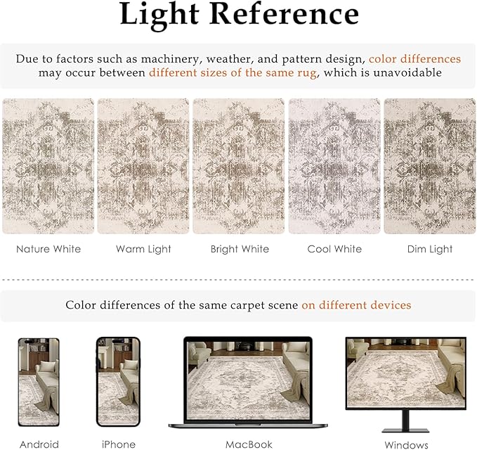 Runner Rug 2x7 Beige Hallway Washable Carpet Non Slip Vintage Medallion Carpet Low Pile Soft Distressed Retro Indoor Long Rug for Entryway Kitchen Bathroom Laundry Bedroom