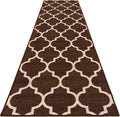 House, Home and More Skid-Resistant Carpet Runner – Moroccan Trellis Lattice – Coffee Brown & Vanilla Cream – 6 Feet X 26 Inches