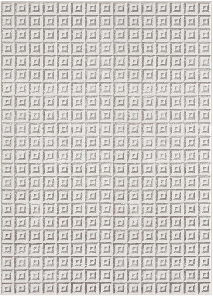 LUXE WEAVERS Geometric Greek Pattern Area Rug, Gray, 6'X9'