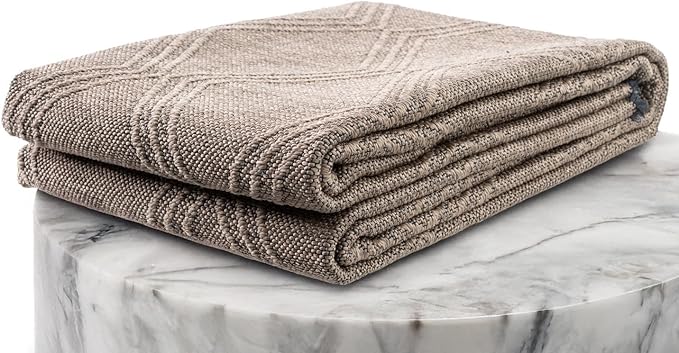 LUXE WEAVERS Modern Farmhouse Brown 8x10 Washable Area Rug, Anti-Slip Diamond Pattern Carpet