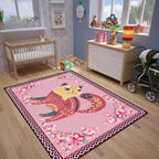 Cartoon Animal Pattern Area Rug Cute Cat Luxury Floral Decor for Carpet Farmhouse Bedroom Living Room Rugs Bathroom Kitchen Runner Mat Indoor Outdoor Non Slip Doormat 1.6' X 2.6'