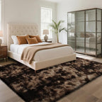 Fluffy Rug Shaggy Area Rug, Mottling Brown 9x12 Area Rugs for Living Room, Large Shag Area Rugs for Bedroom Kids Room Home Decor, Upgrade Anti-Skid Rectangular Fuzzy Rugs