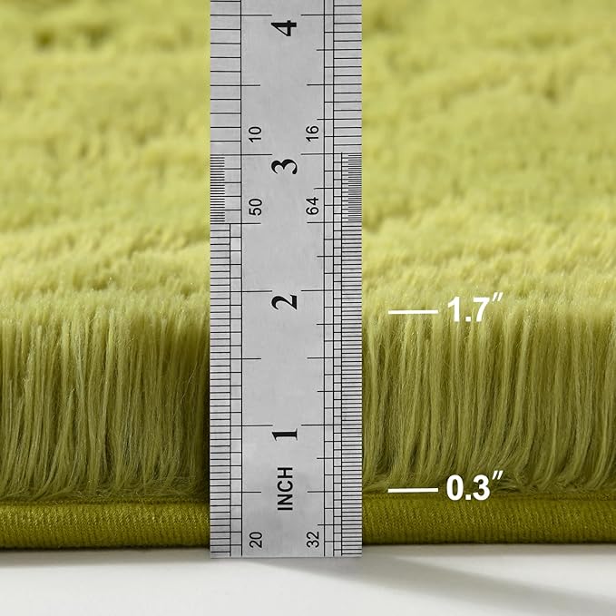 Large Shag Area Rugs 6 x 9, Plush Fuzzy Rugs for Living Room, Ultra Soft Fluffy Furry Rug for Bedroom, Indoor Carpet Nursery Rugs for Kids Room Home Decor, Green