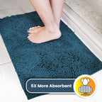 Muddy Mat® | Super Absorbent Door Mat Indoor, Microfiber Quick Dry Chenille Entryway Rug, Non-Slip Front Door Mat, Indoor Mats for Entryway, Machine Washable Pet Rug, Atlantic Blue XXL 60"X48"